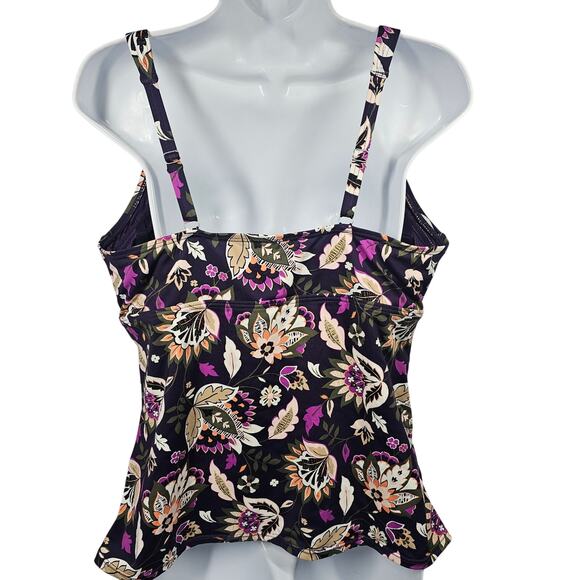 Lands' End Women's V-Neck Wrap Underwire Tankini Swimsuit Top Size 14 - Picture 6 of 10